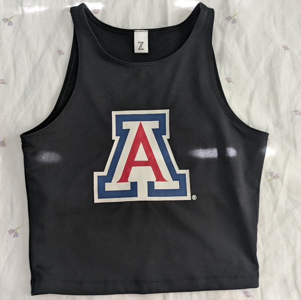 Arizona State University black logo cropped tank top with built-in bra